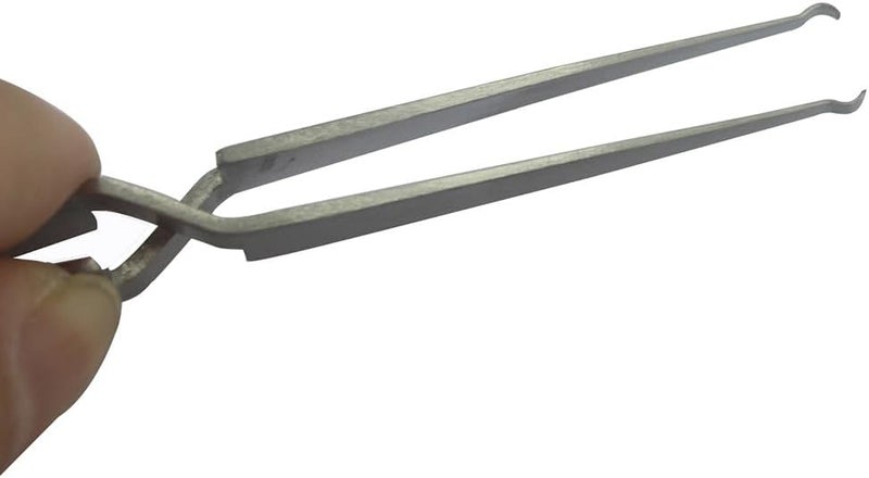 JUNLIXN Lock Pinning Cross Locking Tweezers for Locksmith Pinning & Rekeying Kit Round Open Slot Stainless Steel Holding Tweezer Self Locking Closing Locksmith Tools Lock Pin Tumbler Tweezers - Image 4